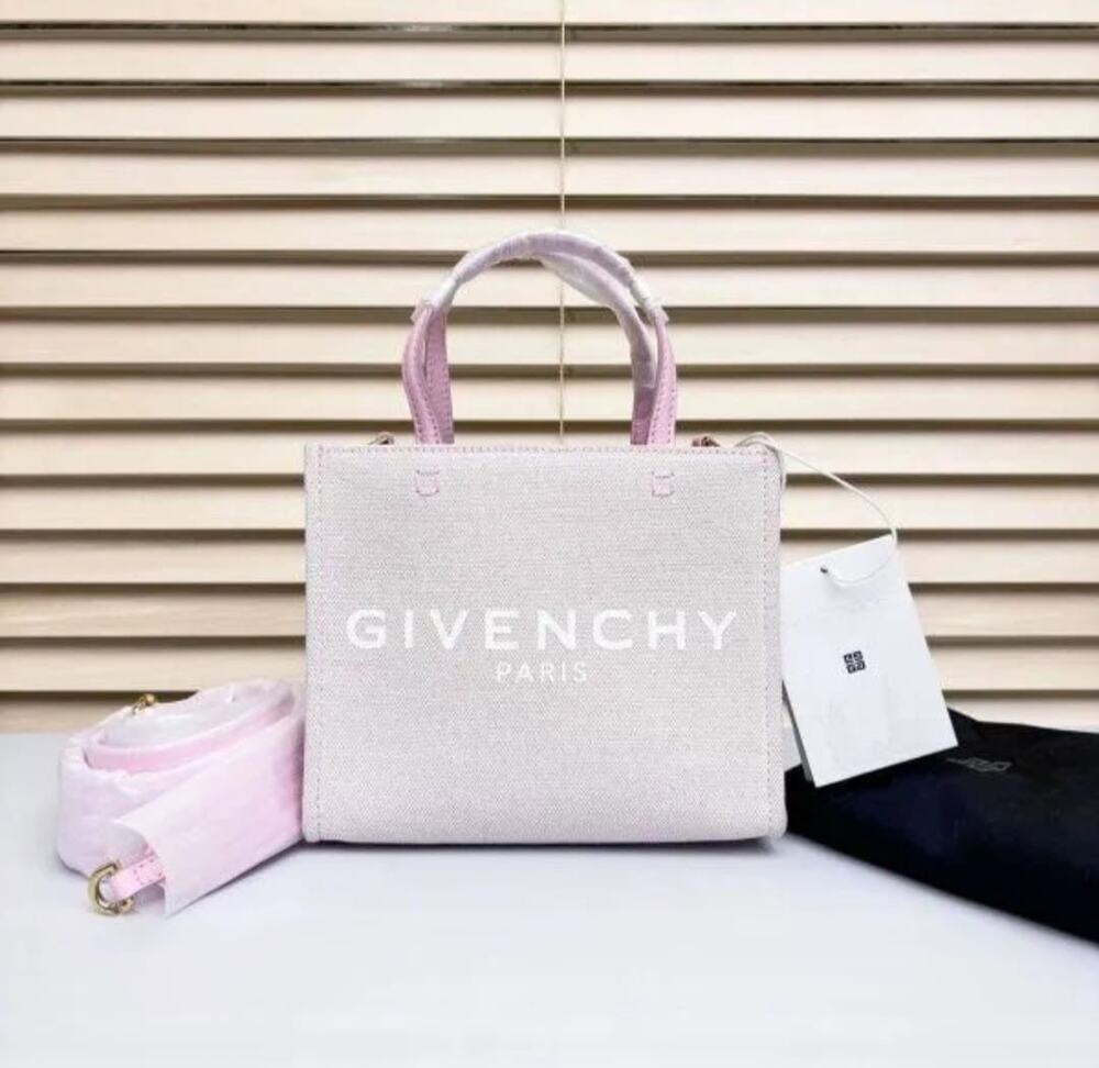 Givenchy Mini G-Tote Canvas Shopping Bag (Light Pink)